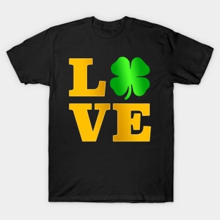 Love Shamrock T Shirt Ireland St Paddy irish Gift Tee T-Shirt